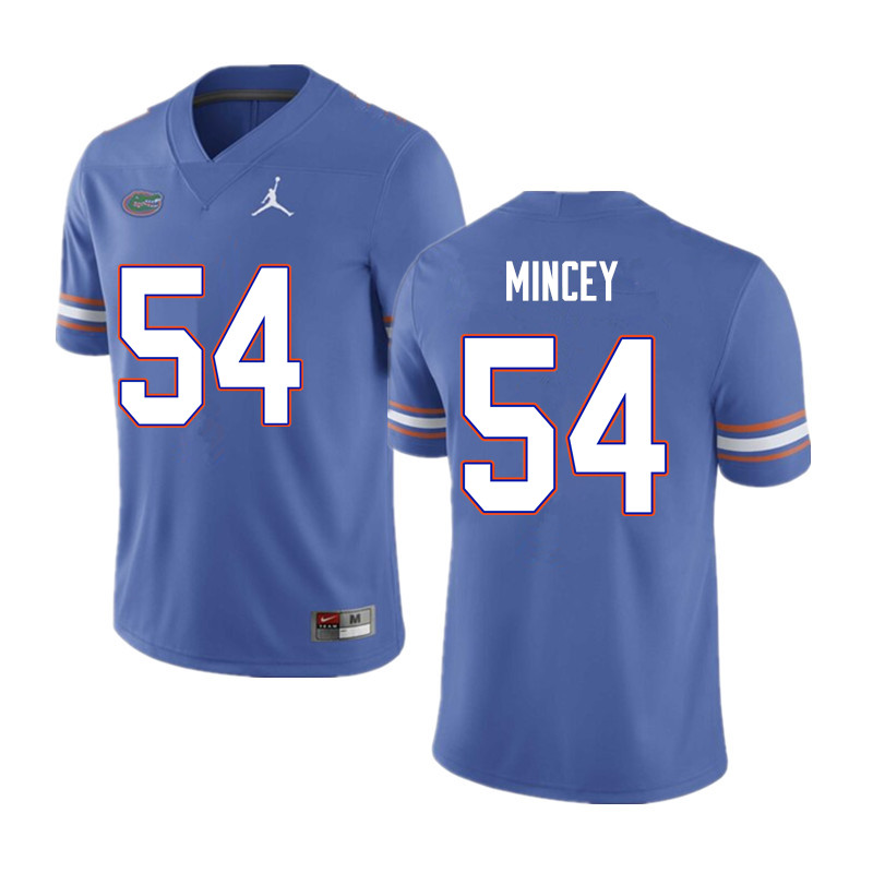 Men #54 Gerald Mincey Florida Gators College Football Jerseys Sale-Blue